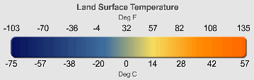 World Wide Daily Land Surface Temperature Legend